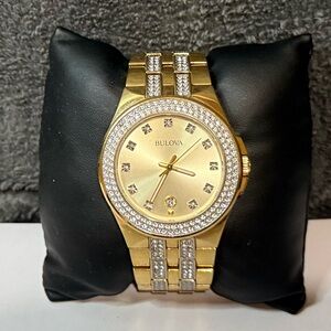Bulova Luxurious Gold Watch with Silver Accents